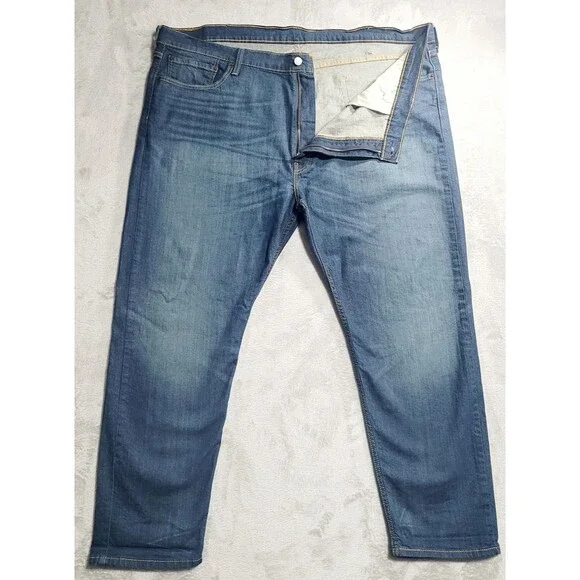 Levi's 502 Jeans Mens 48x32 Blue Wash Tapered Zip Fly Stretch Denim Big & Tall - Picture 1 of 13